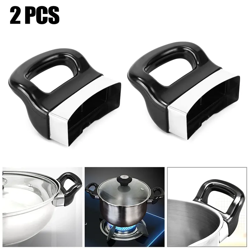 2 Stück schwarzer Topf Seiten griffe für Druck pfanne Kocher Dampf garer Sauce Topf Ohr Ersatz Einloch Kurz seiten griff Kochgeschirr