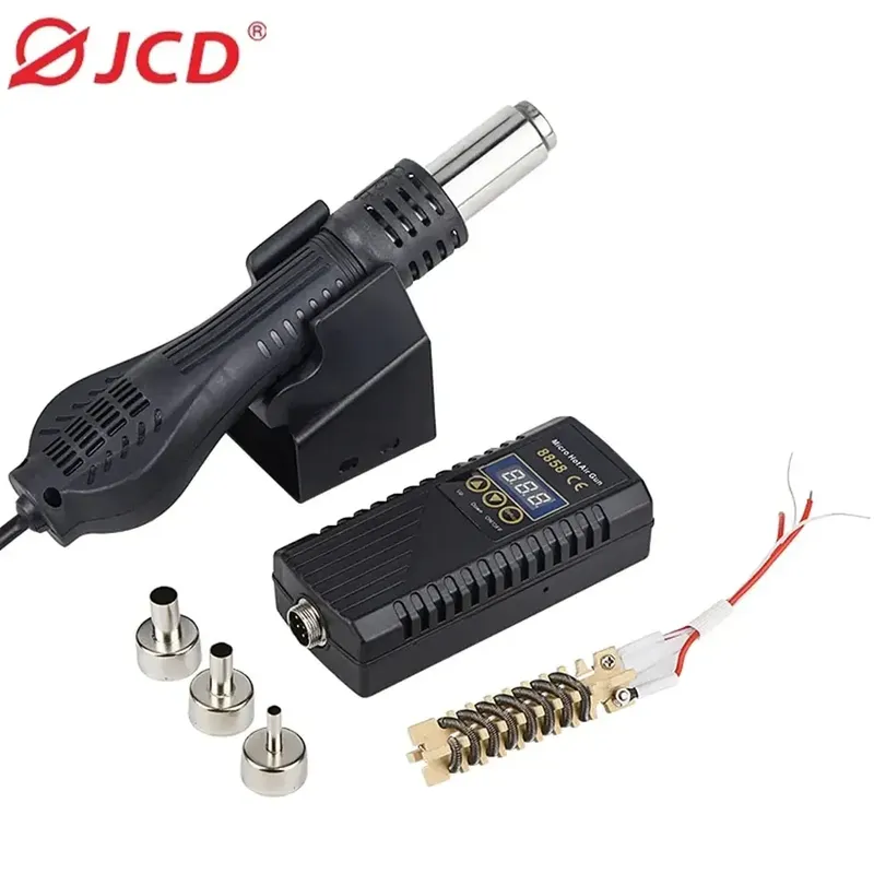 JCD Heißluftpistole 8858 Micro Rework Lötstation LCD Digitaler Haartrockner zum Löten 220 V 750 W Heißluftpistole Schweißen Reparaturwerkzeuge