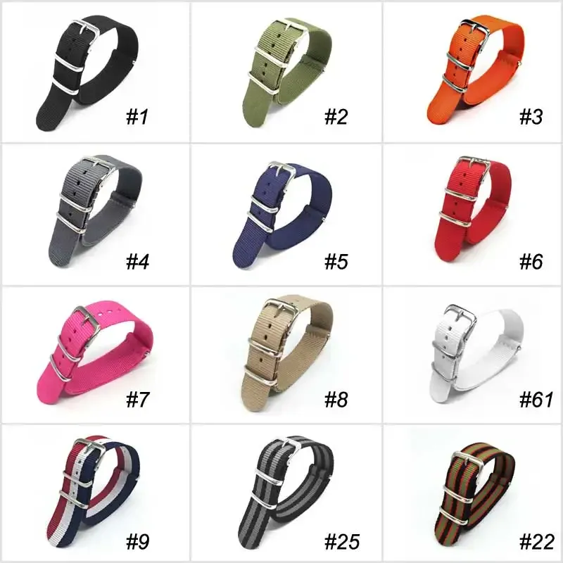 Sport Nylon Uhrenarmband für Damen und Herren Uhrenarmband 18mm 20mm 22mm Armee Sportarmband Stoff Nylon Armband Schnalle Gürtel