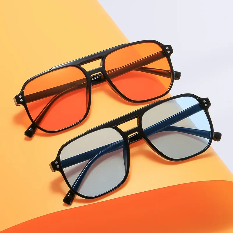 Frauen Männer Quadrat Sonnenbrille Retro Polygon Sonnenbrille Weibliche Schwarz Vintage-Mode Damen Oculos De Sol Doppel Strahl Brillen