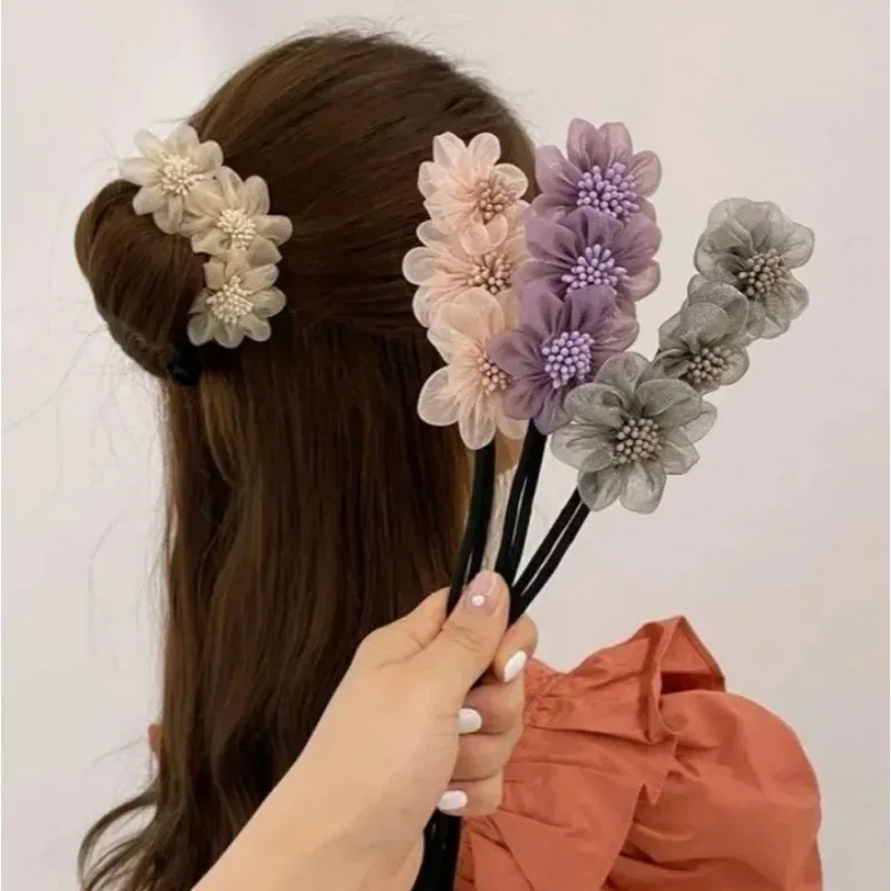 Elegante Muschelperlen-Haarwickler mit Schleife, Vintage-Haarschmuck für Frauen, DIY-Haarstyling-Werkzeug, Scrunchies