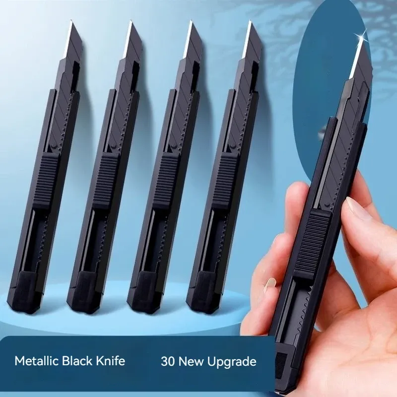 Allzweckmesser für Schreibwaren, Metall 30 °   Kleiner Papierschneider, selbstsicherndes Design zum Auspacken, Schnittwerkzeug, Künstlerbedarf, Klinge 9 mm