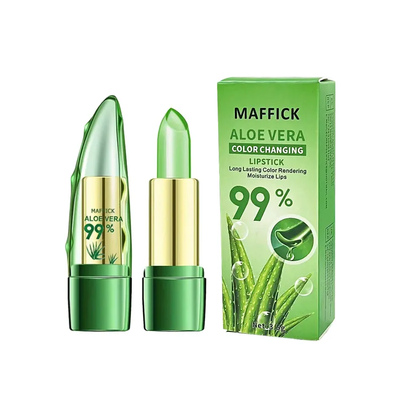 Aloe Vera Warm Change Lippenstift für langanhaltenden Lippenschutz, feuchtigkeitsspendend und farbwechselnd, magischer Farbwechsel