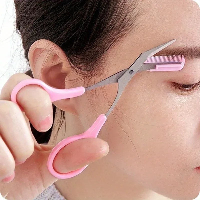 Augenbrauen-Trimmschere aus Edelstahl mit Kamm, sicheres Make-up-Werkzeug zum Trimmen der Augenbrauen, präzise Schaffung perfekter Augenbrauenform