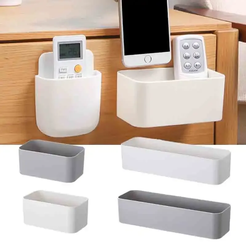 An der Wand montierte Kosmetik-Aufbewahrungsbox für Badezimmer, Aufbewahrungsregal, selbstklebender Aufbewahrungskoffer, Fernbedienungshalter, Telefonhalter, Organizer