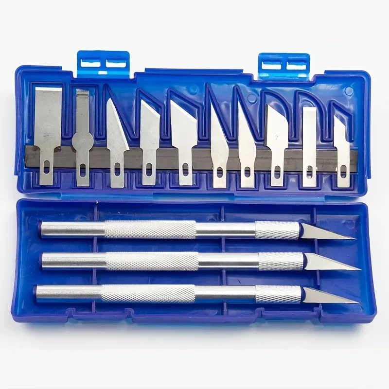13-teiliges Schnitzmesser-Werkzeugset aus Aluminiumlegierung, ideal für Papierschnitt, Handarbeit und Modellbau!