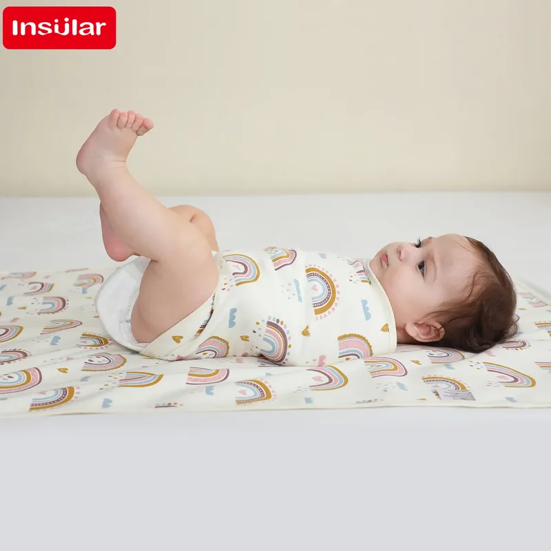 Bilayer Baby Wrap Decke Neugeborenen Baby Swaddle Krawatte Anti Startle Jump Decke Sommer Dünne Baumwolle Weiche Windel Ändern Decke