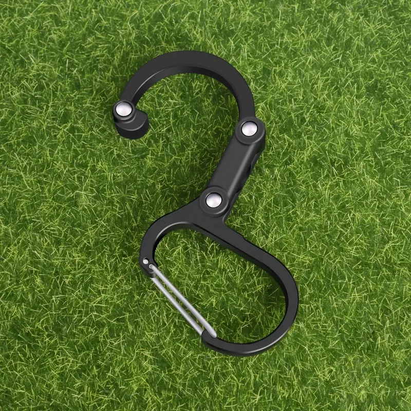 Hybrid-Getriebe-Clip, Karabiner, drehbarer Haken-Clip, nicht verriegelnd, starke Clips für Camping, Angeln, Wandern, Reisen, Rucksack