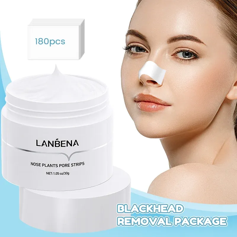 LANBENA Mitesser-Entferner-Peel-Off-Maske, Aloe Vera-Extrakt, Ölkontroll-Nasenmaske mit 180 Stück reinigt für tiefe, saubere, feuchtigkeitsspendende Wirkung