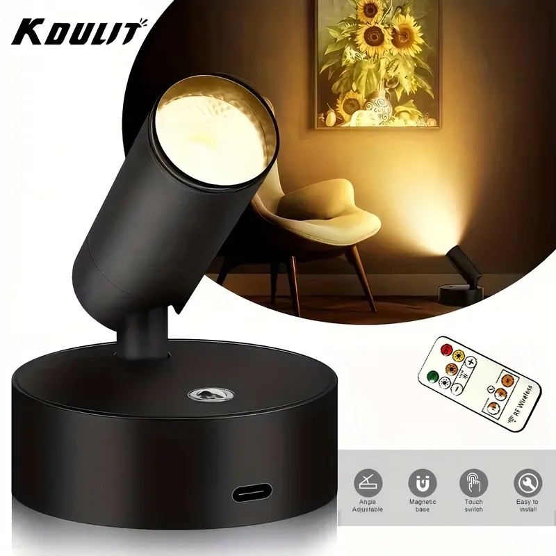 Intelligente Fernbedienung und magnetische USB-LED-Wandleuchte, 3 Modi dimmbare kabellose Touch-Nachtlampe für Nachttisch, Kleiderschrank, Flur, Treppen