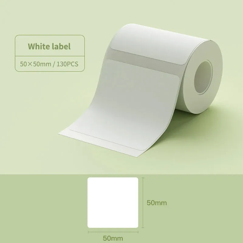 Weißes quadratisches Etikett 50 x 50 mm/150 Stück M110 M200 M220 Thermoklebeetikettenrolle, passend für E210/P50/Detong P1 Etikettendrucker
