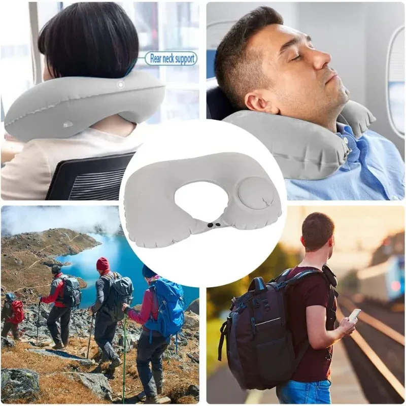 1pc Reise Kissen Flugzeuge Aufblasbare Super Licht Tragbare Neck Kissen U-Form Automatische Aufblasbare Halswirbel Kissen