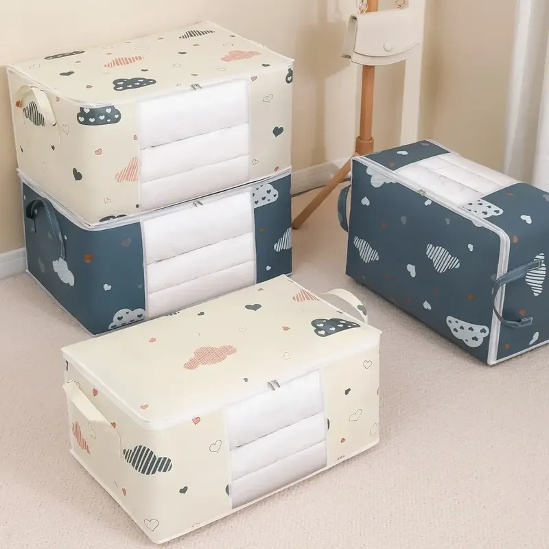 Quilt-Aufbewahrungstasche Multifunktionale Staubdichte Feuchtigkeitsbeständige Großraum-Kleideraufbewahrungstasche Umzugs-Organisationstasche für Zuhause