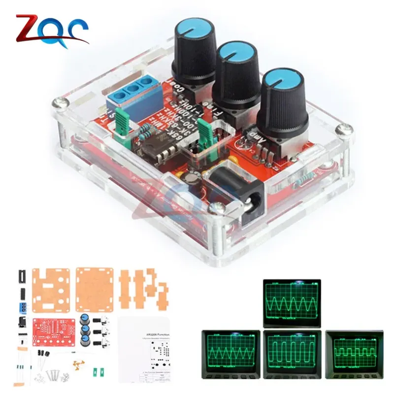1Hz -1MHz XR2206 Funktionssignalgenerator DIY Kit Sinus/Dreieck/Quadrat Ausgangssignalgenerator Einstellbare Frequenz Amplitude