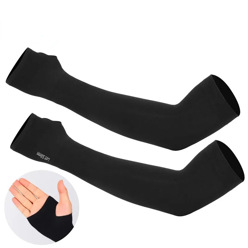 1 Paar Sommer Finger Ärmel Eis cool tragen hohe elastische Ellbogen Frühling im Freien Reiten finger loses Angeln benutzer definierte Eis Seide Ärmel