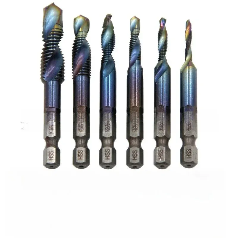 Sechskantschaft, titanbeschichtet, HSS-Schraubgewinde, metrischer Gewindebohrer, Bohrer, Schraubenmaschine, Verbindungsgewindebohrer M3, M4, M5, M6, M8, M10, Handwerkzeuge