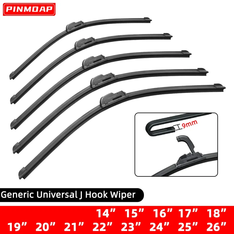1PC Auto Scheibenwischerblätter Haken Universal Weiche Gummi Rahmenlose Klammerlose Auto Scheibenwischer 14 "16" 18 "19" 20 "21" 22 "24" 26"