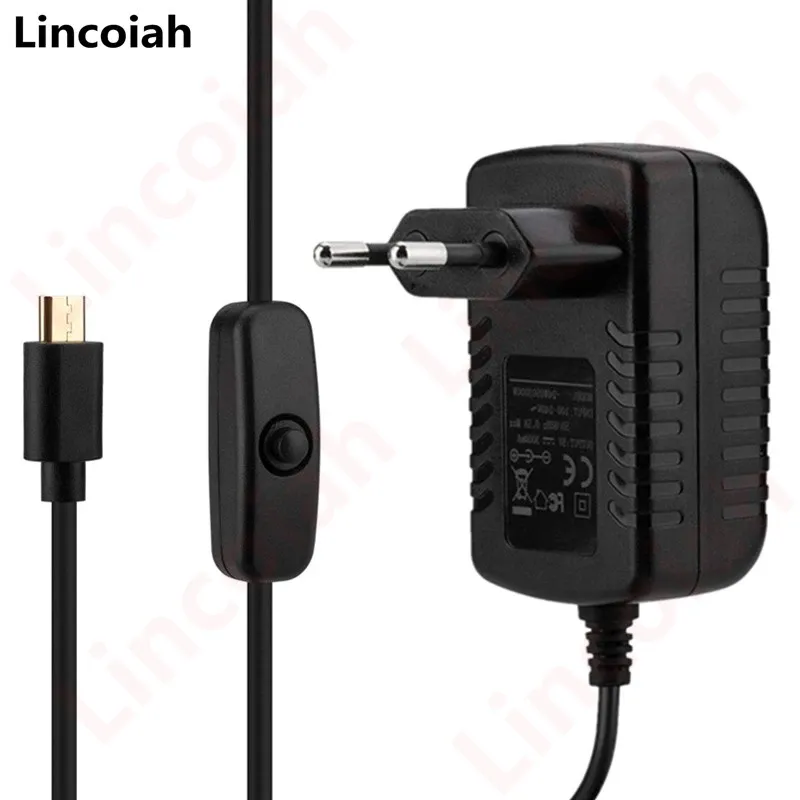AC 100-240 V DC 5 V 3 A Netzteil Schalter Taste Netzteil Ladegerät Micro USB Port 5 V Volt für Raspberry Pi 3 Modell B+ plus