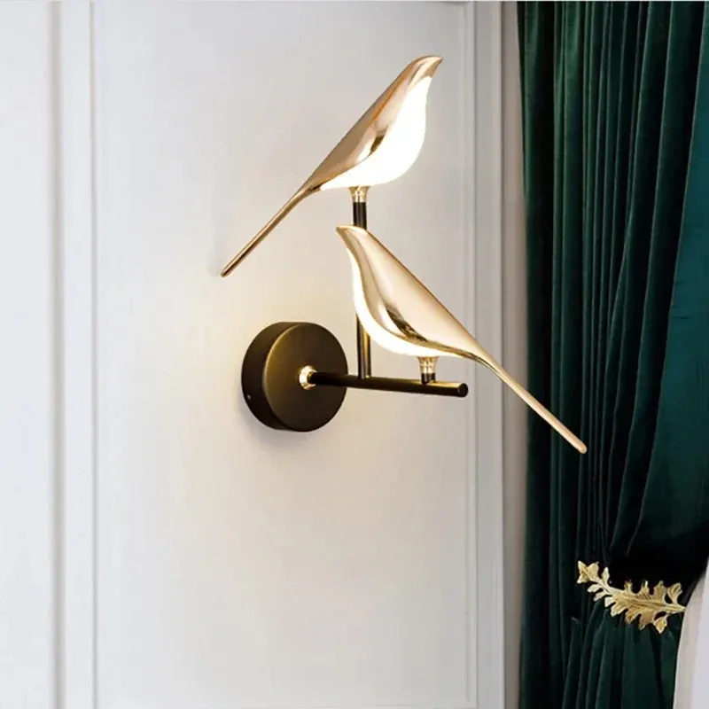 Goldener Vogel führte Wand leuchten Salon Bar kreative Wand lampen Neuheit Wand lampen Schlafzimmer Nachttisch lampe Wohnzimmer Dekoration wandleuchte innen dekoration wohnzimmer nachttischlampe treppenbeleuchtung