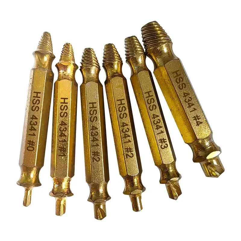 6pc HSS Extractor Doppel Kopf Schraube Rutsche Zahn Entfernung Schraubendreher Schraubendreher Bit Gebrochenen Draht Werkzeug Set