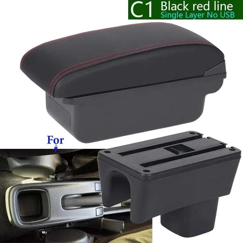 Für Suzuki Swift 2005-2025: Auto-Armlehnenbox mit erhöhter Mittelkonsole, Stauraum, Innenraum-Nachrüstzubehör, Armstütze mit USB-Anschluss