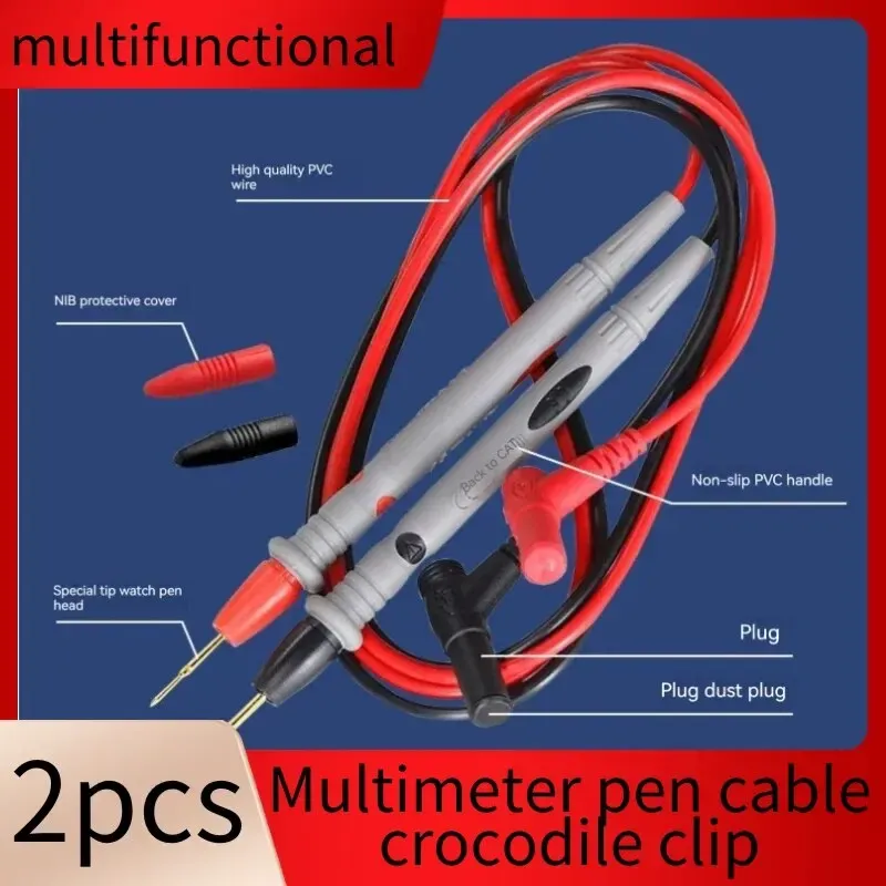 2 stücke Pack Multifunktions-Multimeter-Stift Kabel Krokodil klemme Testclip Kondensator clip Zubehör Set Multimeter-Multimeter-Stift