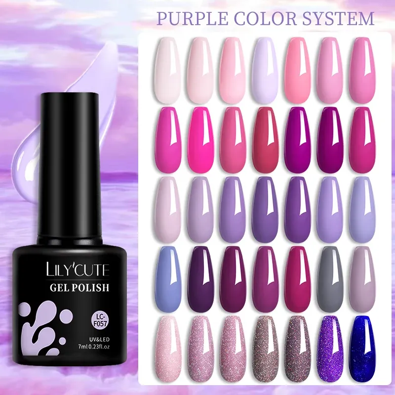 LILYCUTE 7ML Nagelgelpoliermittel Nagelzubehör Lack Semi Permanent Nail Art Maniküre Soak Off LED UV Gel Nagellacke