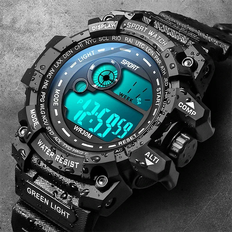 Neue männer led digital uhren leuchtende mode sport wasserdichte uhren für mann date armee militär uhr relogio mascumino