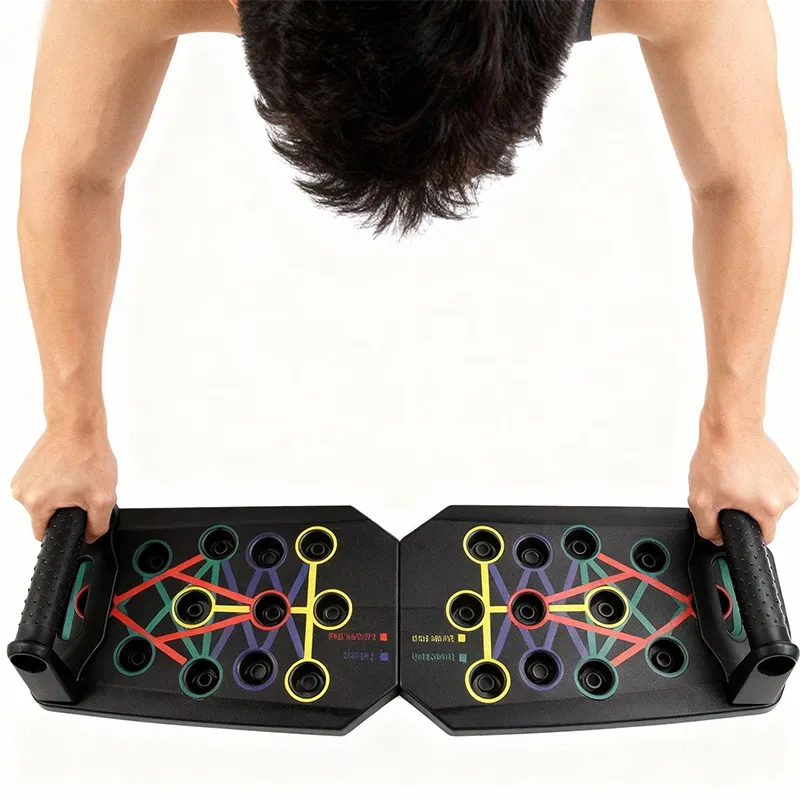Tragbares, faltbares Push-up-Board-Set mit Griffen, multifunktionales Fitnessgerät für Brust, Bauch, Arme, Rückentraining