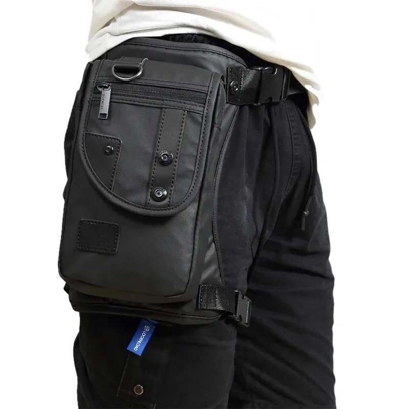 Männer Taille Fanny Pack Drop Bein Oberschenkel Tasche Motorrad Fahrer Nylon Leinwand Militär/Angriff Männlich Kreuz Körper Hüfte gürtel Bum Taschen