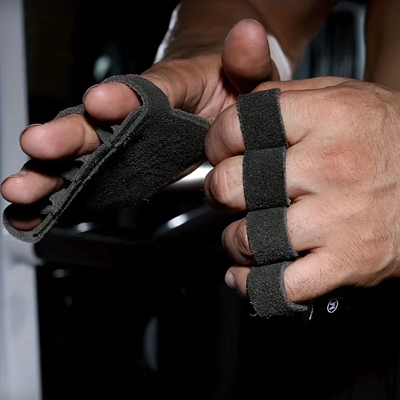 Fitness Handschuhe mit vier Fingern, atmungsaktiv, rutschfest, Stoßdämpfung, Hantel, Leder, Gewichtheben, Training, Pal, Herren und Damen