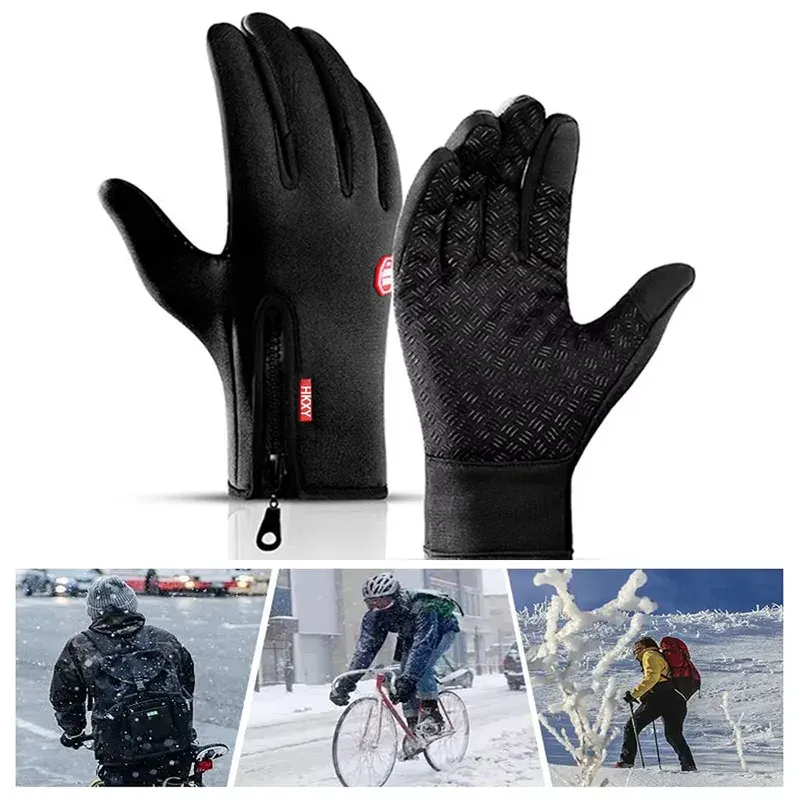 Herren Herbst und Winter kältebeständige Fahrradhandschuhe warme Outdoor-Sportarten Laufen Camping Skifahren Handschuhe Motorrad