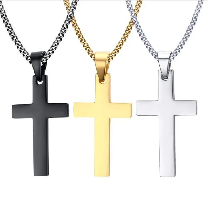 Mode Edelstahl Kreuz Anhänger Halskette Für Frauen Männer Link Kette Charme Halskette Coole Jungen Mädchen Punk Hip Hop Schmuck Geschenk