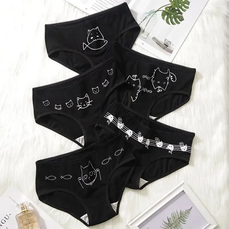 5 teile/satz Baumwolle Cartoon niedlichen Höschen Mädchen kurze Unterwäsche für Frauen Damen Höschen weibliche weiche Unterhosen sexy Dessous M-XL