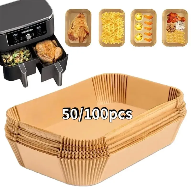 Einweg-Luftfritteusen-Papier, antihaftbeschichtet, für Küche, Backen, Airfryer-Matte, ölbeständig, Mikrowelle, Grillunterlage, Backpapier, Liner-Zubehör
