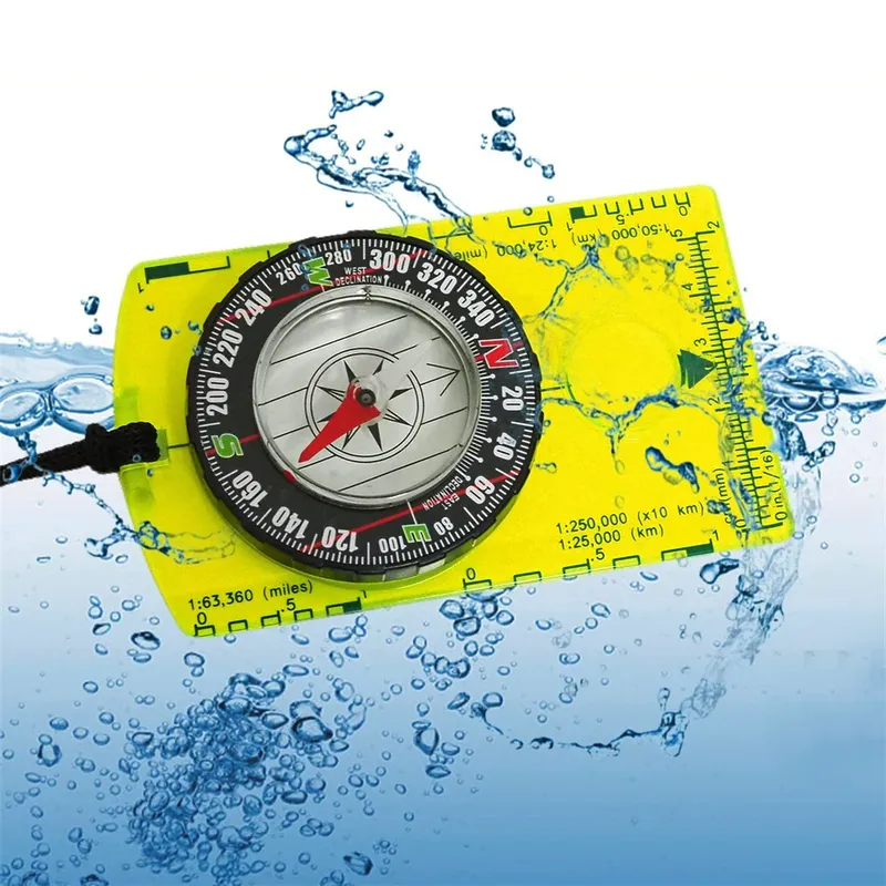 Wasserdichter Kompass, Outdoor-Gadget, Navigation, Wandern, Kompass, Camping, Orientierung, Rucksackreisen, Kartenlesekompass für Scout-Kinder
