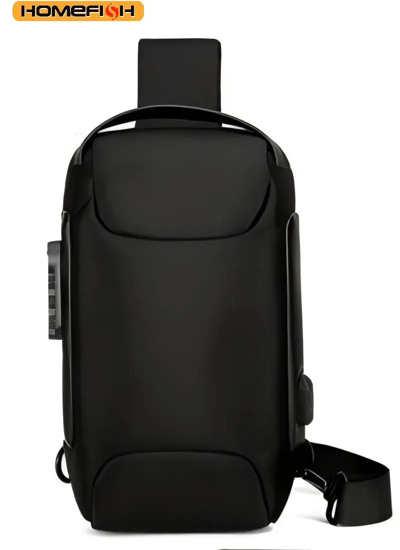 Homefish USB-Umhängetasche, Diebstahlsichere Schultertasche, Wasserdichte Oxford-Gürteltasche, Multifunktionale Kurzreise-Messenger-Brusttasche