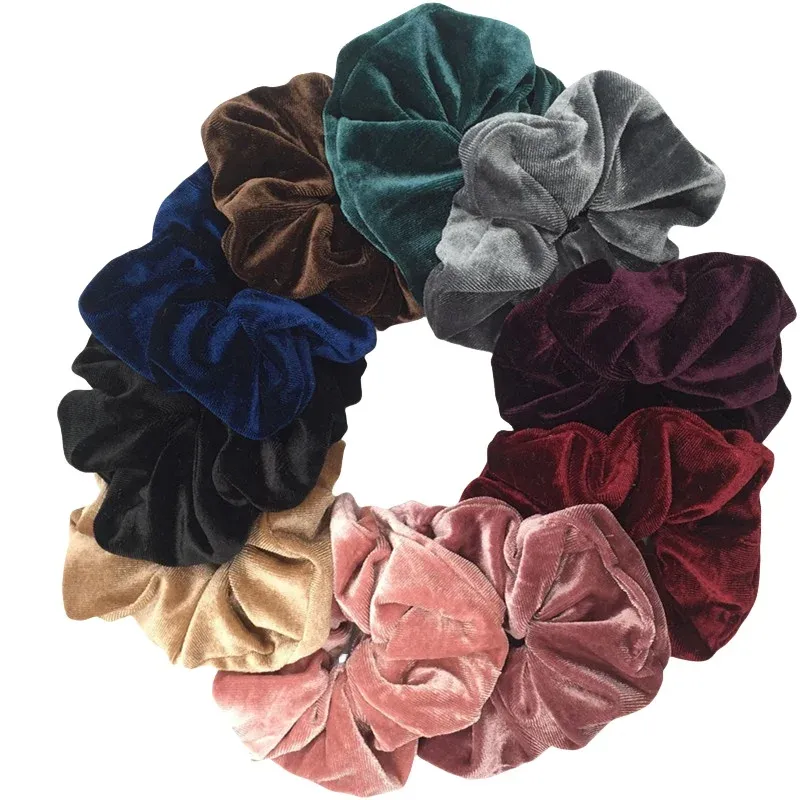 10/6 Zubehör Scrunchies Haar Scrunchy Frauen Samt Solide Leopard Tie Dye Pferdeschwanz Halter Kopfbedeckung Elastische Krawatten Bands Set