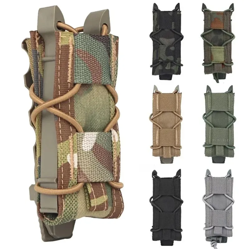 Taktische Magazintasche 9mm Pistolen-Einzelmagazintasche Molle Taschenlampenhalter Jagdmesser-Holster Schießen Airsoft