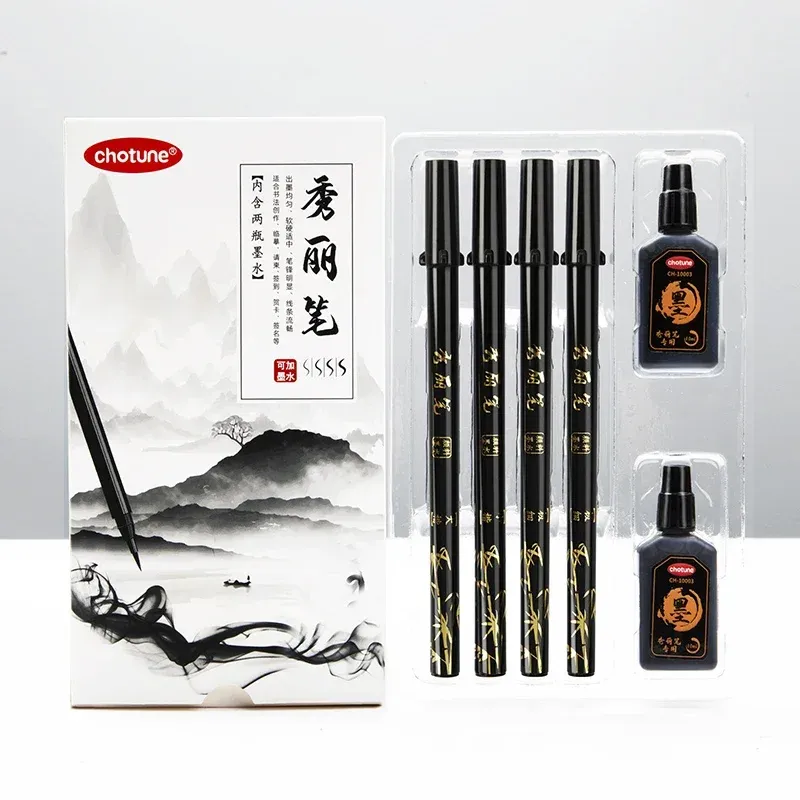 Pinsel Schriftzug Stifte Set Schwarz Tinte Nachfüllbare Kalligraphie Stift Marker Kunst Schreiben Marker Büro Schule Liefert Schreibwaren