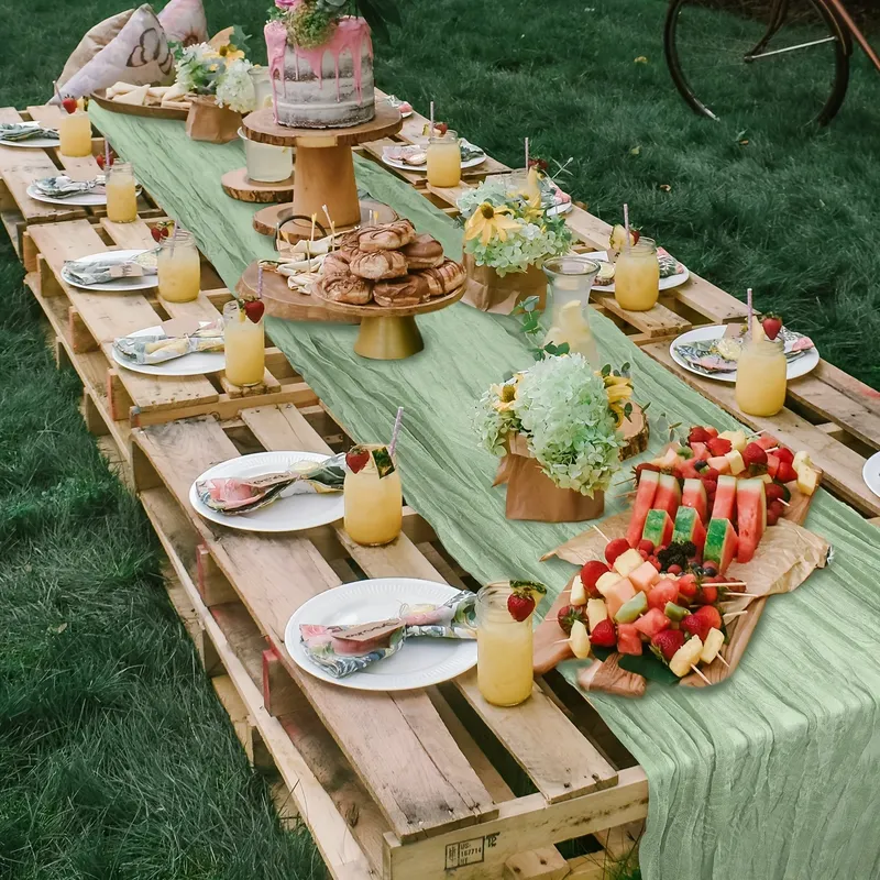1 Stück Boho-Stil Käsetuch Tischläufer lange Gaze schiere romantische Tischläufer für Hochzeiten und Szene Dekor Home Decor