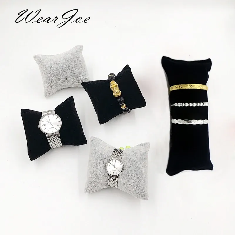 Großhandel langlebige Samt Perle Armband Uhr Display Kissen für Fall Armreif Fußkettchen Armbanduhr Halter Schmuck Zähler Veranstalter