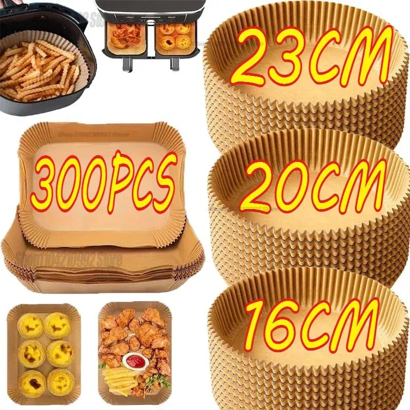 Luftfritteuse, Einweg-Papiereinlage zum Kochen, Backen, antihaftbeschichtetes Pergament, Backofenpapier, Küchenzubehör, gewachstes Lebensmittelpapier