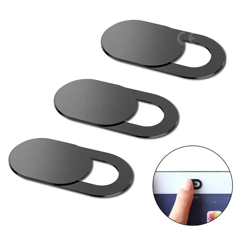 3 Stück schwarze Kunststoff-Webcam-Abdeckung, Anti-Hacker-Auslöser, Sichtschutz, Schiebe-Auslöser-Schild für Smartphone, Laptop, Desktop-Kamera