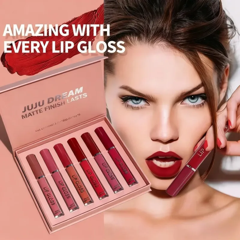 Mattes flüssiges Lippenstift-Set, wasserfest, langlebig, wischfest, Lipgloss, einfach aufzutragen, nicht übertragendes Weihnachtsgeschenk