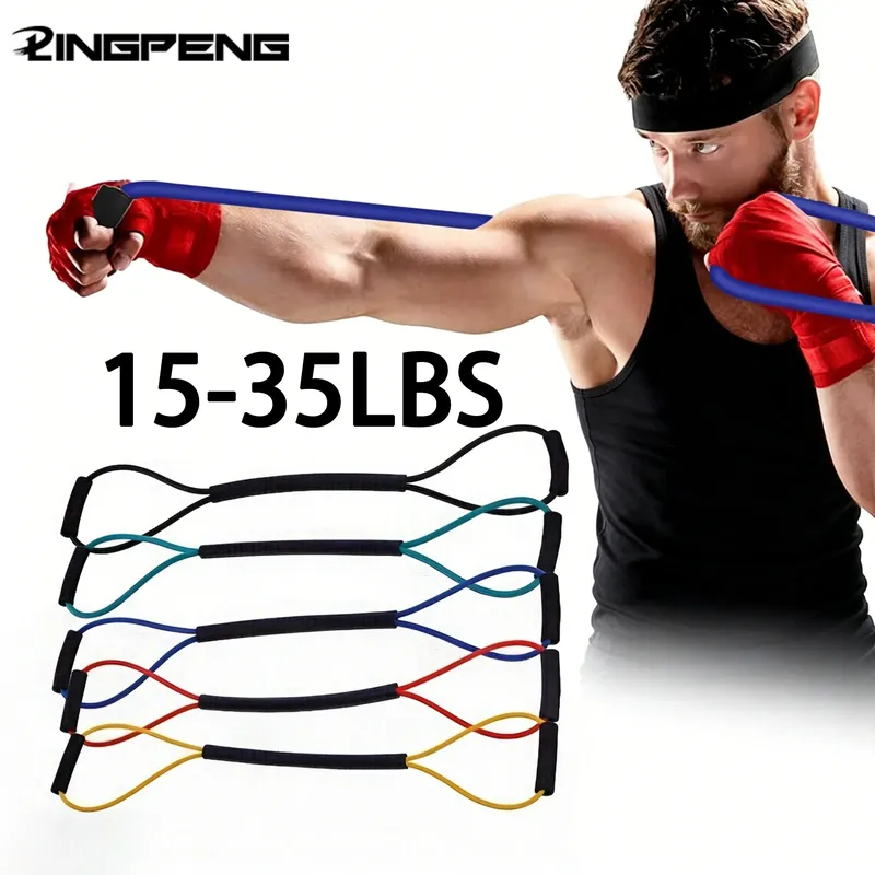 Boxen Widerstandsband Gummi-Geschwindigkeitstrainingsseil Thai Karate Crossfit Workout Kraft- und Stärke-Trainingsgerät