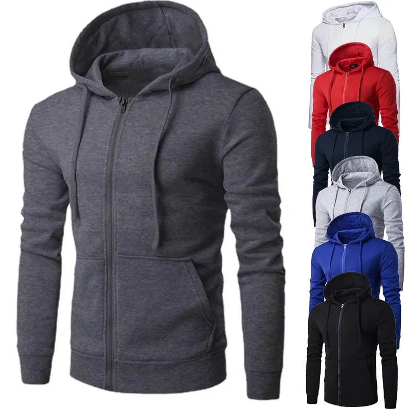 Herbst Männer Sweatshirts Langarm Jacke Hoodie Reiß verschluss Jacke männliche Hoodies Sweatshirt Slim Fit männliche Kleidung