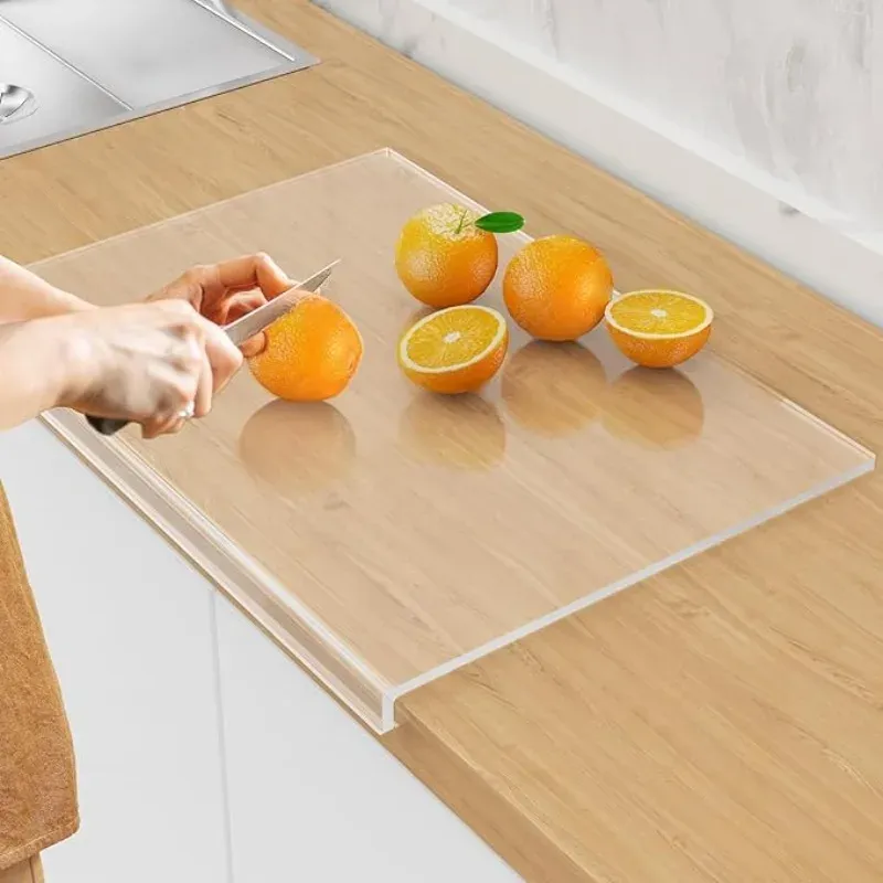 WXCOO Acryl-Schneidebrett mit Thekenlippe, klares Schneidebrett für die Küchenarbeitsplatte, perfekt zum Schneiden von Brot, Fleisch, Obstbrett