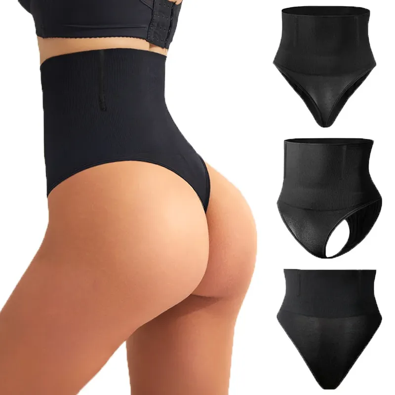 Hohe Taille Tangas Shapewear Frauen Höschen Flachen Bauch Abnehmen Dessous Bauch-steuer Gestaltung Gürtel Shaper Unterwäsche Slips