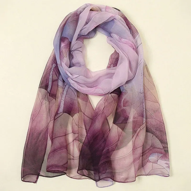 Luxus Marke Frauen Strand Schal Floral Silk Schals Design Print Stirnband Weiblichen Sommer Stirnband Wraps Sonnencreme Hijab 2024